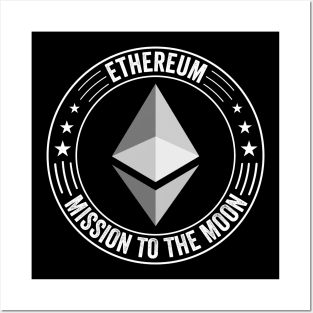 Vintage ETH Ethereum Coin To The Moon Crypto Token Cryptocurrency Wallet Birthday Gift For Men Women Kids Posters and Art